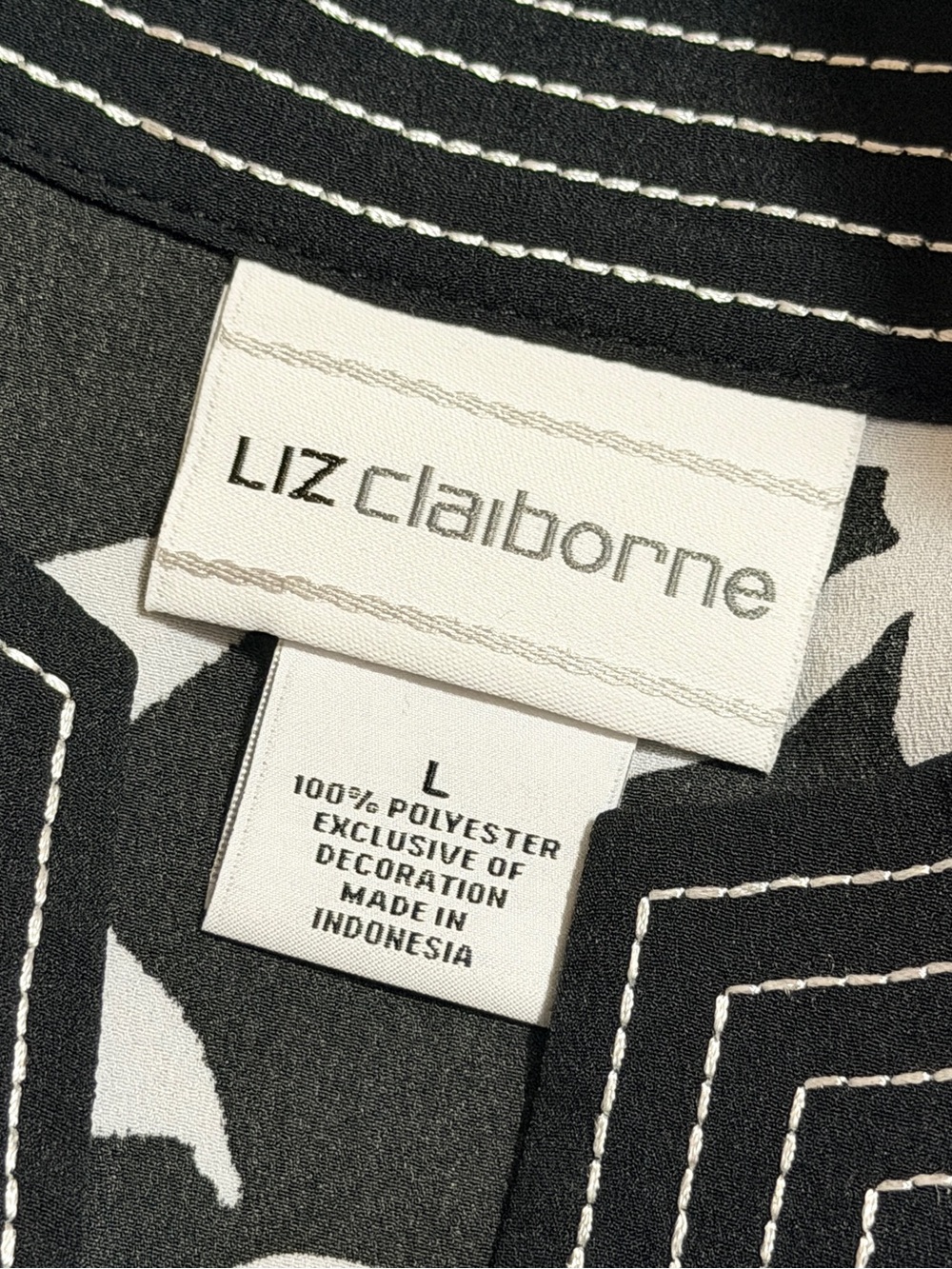 Liz Claiborne Black and White Floral Sleeveless Camisole - Picture 2 of 4